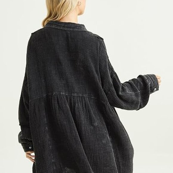 Altar'd State Classic Black L/S Shirt Versatile Comfortable w/pockets $74.95 tag - Picture 8 of 10